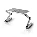 [Limited Edition] Pwr+ Portable Laptop-Table-Stand Fully Adjustable-Ergonomic Mount-Ultrabook-Macbook-Chromebook Aluminum-Silver Bed Tray Desk Book Fans Up to 16