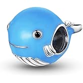 FAEFASH Blue Whale Pendant 925 Sterling Silver Marine Animals Charm for Bracelets