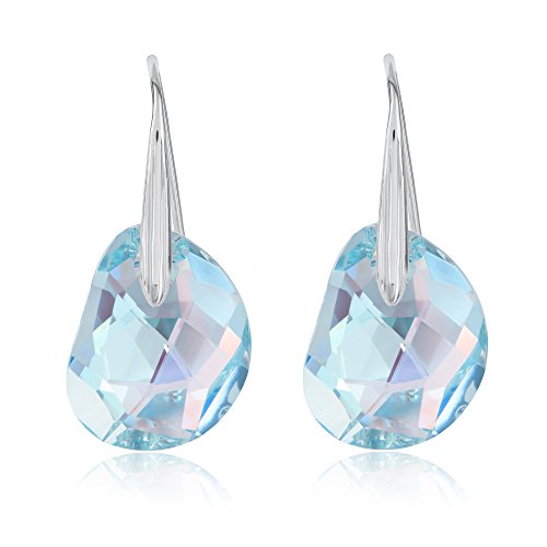 Swarovski Galet Light Azore Blue Crystal Pierced Earrings 949740