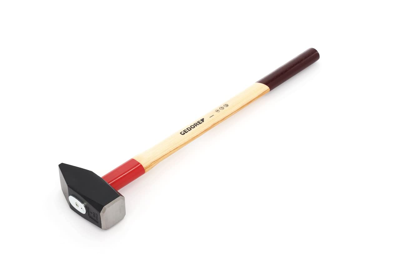 Gedore 609H-6 6Kg "Rotband" Sledge Hickory Hammer - Brown/Red/Bordeaux