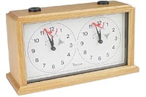 US CHESS FEDERATION INSA Wooden Mechanical Chess Clock - Light Wood