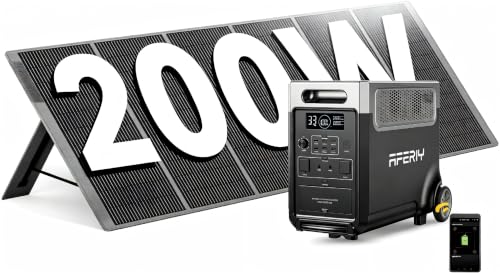 AFERIY 3600W3840Wh Solargenerator mit 200W Solarpanel, Erweiterbar 11520Wh