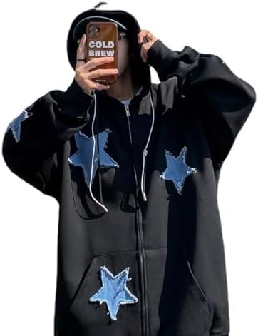 Amazon.com: LAPUNIOT Women's Zip Up Sweatshirt Men's Star Zip Up