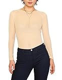 May&Maya Women's Long Sleeve See Through Sheer Top
