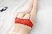 HitZoom Women Lace Sexy Bandage Underwear (One Size, 2#Red)