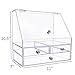 NEWCREA Makeup Organizer with Lid,Clear Bathroom Organizer with 3 Drawer,Acrylic Jewelry Holder Box to Tidy Your Cosmetics,Brush tools,Skin Care