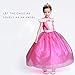 LOEL Girls New Princess Party Costume Aurora Long Dress, 120CM,120cm for 4-5 year,Pink