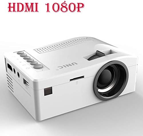 HD 1080P Projector, Led Projector 1080P Projector Projector UC18 Miniature Portable Entertainment Home LED Mini Projector Supports HDMI DV USB,White