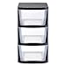 Muscle Rack PDT3 3 Drawer Tower, Black Frame with Clear Drawers