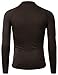 Doublju Mens Long Sleeve Half Turtle Neck Split Hem T-shirt