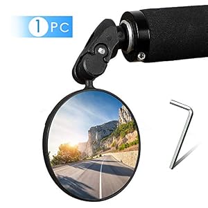 West Biking Bar End Bike Mirror, 360°Rotation Adjustable Bicycle Convex Safe Rear View Mirror, Fits Left & Right Flat…