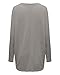 ZANZEA Women's Off The Shoulder Batwing Tops Casual Loose Oversized Tshirts Long Sleeve Fall Pullover Sweater Tops Gray 2XL