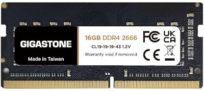 Gigastone 16GB DDR4 SODIMM 2666MHz Laptop RAM 260 Pin CL19 1.2V Non-ECC