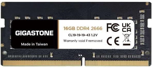 Gigastone 16GB DDR4 SODIMM 2666MHz Laptop RAM 260 Pin CL19 1.2V Non-ECC