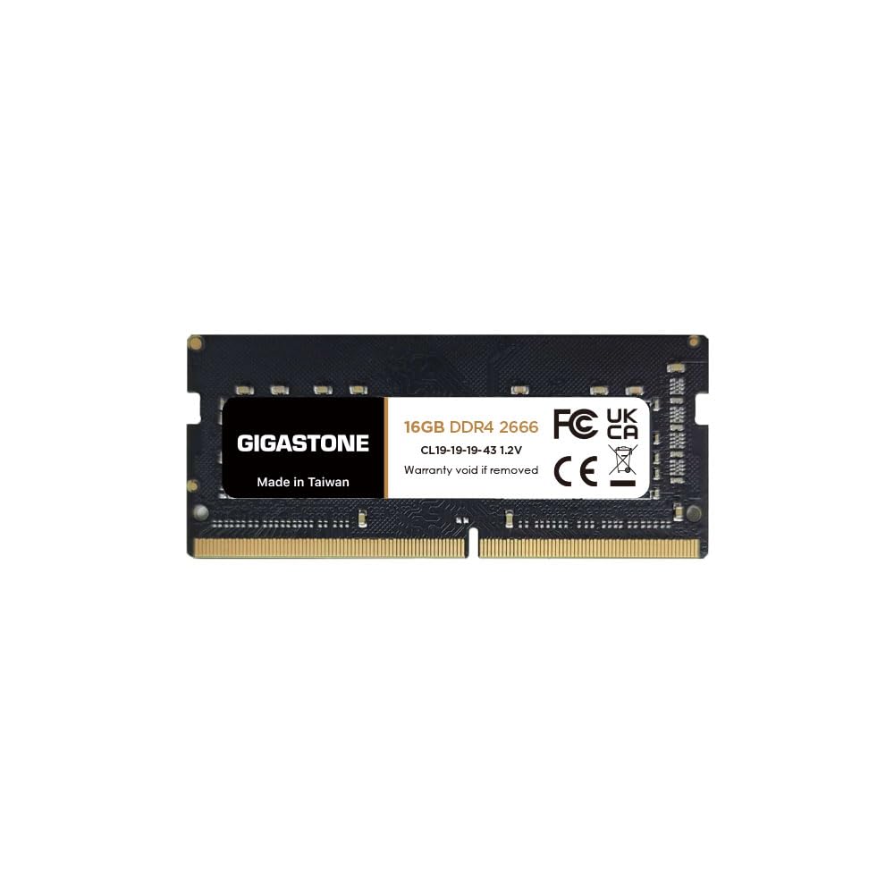 【DDR4 RAM Laptop Only】GIGASTONE 16GB DDR4 2666MHz (2400MHz or 2133MHz) PC4-21300 (PC4-19200/17000) CL19 1.2V SODIMM 260 Pin Unbuffered Non ECC High Performance Notebook Memory Upgrade