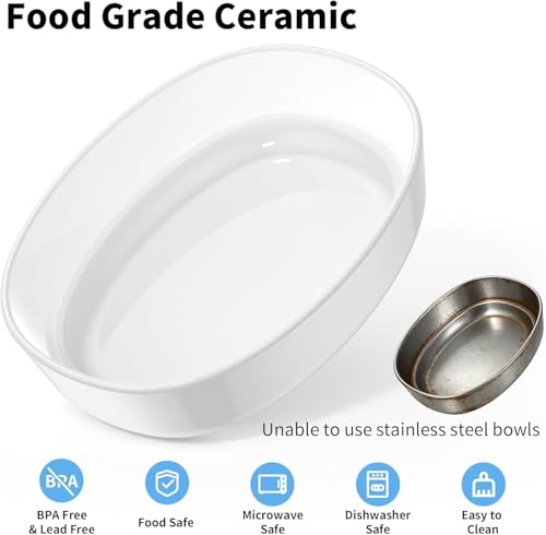 Automatic Cat Food Dispenser RFID, 5G WiFi Automatic Cat Food Dispenser, Personalized Meals with Collar and Cat Recognition, 1-10 Meals, Ceramic Bowl, 4.6L