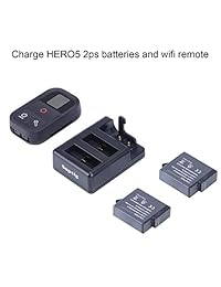 Cargador triple para GoPro Hero 7 solo en negro, Hero 6, Hero 5 y control remoto inteligente (WiFi)