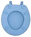 Soft Standard Vinyl Toilet Seat, Light Blue - 17 Inch Soft Vinyl Cover with Comfort Foam Cushioning - Fits All Standard Size Fixtures - Easy to Install Fantasia by Achim Home Decor