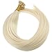 Youngsee 20Inch 100% Real Hair Extensions I Tip Remy Human Hair #60 White Blonde Fusion Keratin I-Tip Extensions Human Hair 50Strands 50g/pack