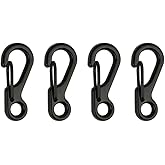 Stainless steelMini SF Carabiner Clips Tiny Spring Snap Hook Keychain Clasps EDC Small Hanging Buckle for Backpack Camping Bottle Using Accessories Paracord Tactical Survival Gear（4-PCS ）