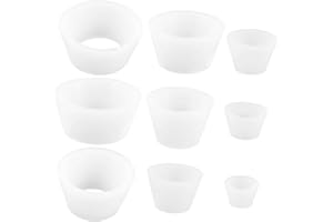 CHILDWEET 9pcs Silicone Funnel Filtering Kit with Sealing Rings and Flask Adapter Cones, Vacuum Flask Funnel Set for Laborato