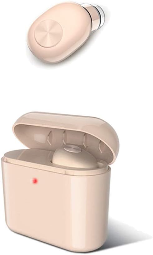 Barcley Real Wireless Bluetooth 5.0 Earbuds, BL1 10 Hours Non-Stop Play Time Earbuds 2 in 1 Portable Charging Storage Box in Ear Noise Reduction Invisible Headset (Khaki)