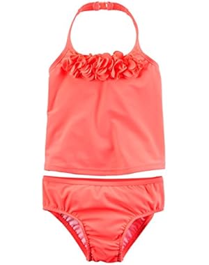 Baby Girl's Rosette Tankini Set Coral