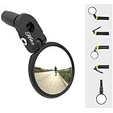Hafny Bar End Bike Mirror, Stainless Steel Mirror, Safe Rearview Mirror, HF-MR083 (Black 62mm)