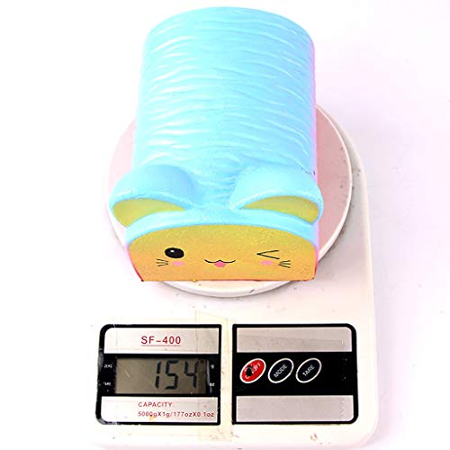 Cute Emoji Jumbo Slow Rising Kawaii Creamy Scented Big Bread Squishies Toy for Collection Gift by Mikilon (Blue) - Thumbnail 4