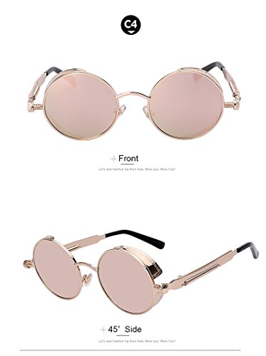 Round Metal Sunglasses Steampu…