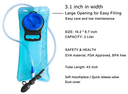 Dtown Hydration Pack Backpack for Hiking Biking or Running,with 2L Water Bladder