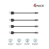 4 Short USB Cables (9in/23cm) COSOOS Nylon Braided Fast Charging Syncing Cables, Power Cords Compatible for iPhone Xs,XR,X,8 Plus,7,6,SE,5S,iPad Air,Pro,Mini,iPod Touch,Airpod,Pencil,Charging Station