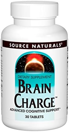 Source Naturals Brain Charge Advanced Cognitive Support and Health for Memory, Energy, Focus and Brain Boost - Scientically Formulated with Huperzine-A, Acetyl-L-Carnitine, and Rhodiola - 30 Tablets