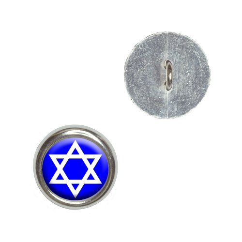 Star of David - Shield Jewish Metal Craft Sewing Novelty Buttons - Set of 4