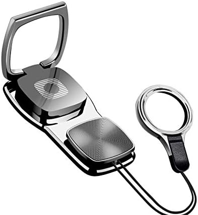 Liv2Fun Multifunctional Wearable Phone Ring, Detachable Phone Grip, with Anti-Theft Lanyard Neck Strap Loop, Support Magnetic Car Mount (Dark Grey)