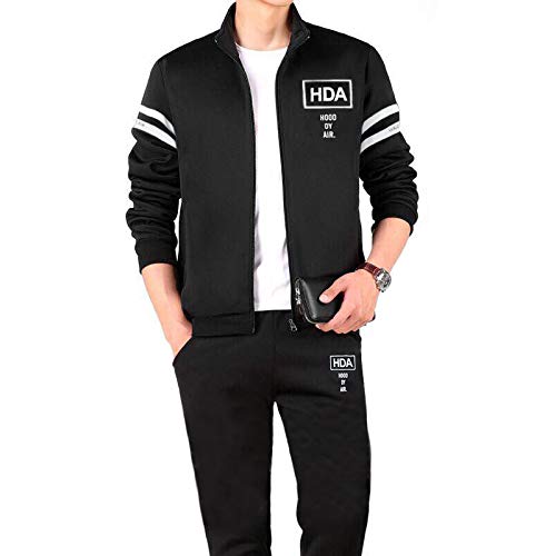 MANTORS Men's Full Zip Tracksuit Casual Jogging Sweatsuits Activewear 2 Piece Set EM75 Black 2XL