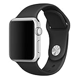 Vitech Soft Silicone Replacement Sport Band for 38mm Apple Watch Models, Black(3 Pieces of Bands Included for 2 Lengths, for Apple Watch Series 1 Series 2 Sport&Edition 2016) (38MM Black)