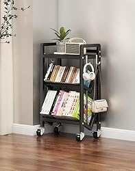 3 Tier All-Metal Rolling File Cart with Locking