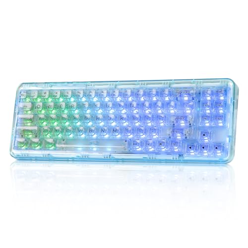 YUNZII X71 68% Kabellose Mechanische Tastatur(Crystal Ice Switch,Cyan)