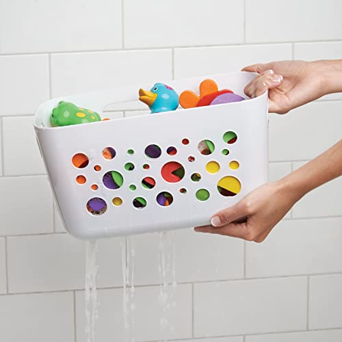 mDesign Hanging Plastic Bath Toy Holder and Organizer Suction Cup