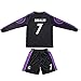 2016/2017 REAL MADRID #7 RONALDO KIDS AWAY BLACK LONG SLEEVE SOCCER JERSEY & SHORTS YOUTH SIZES