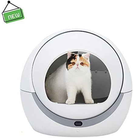 WYQWAN Cat Litter Box Jumbo Hooded Cat Litter Tray Extral Large Litter Box,Automatic Pet Cat Toilet,Intelligent Induction Rotation Cleaning Cats Sand Potty Electric Smart Pets Litter Box(G20)