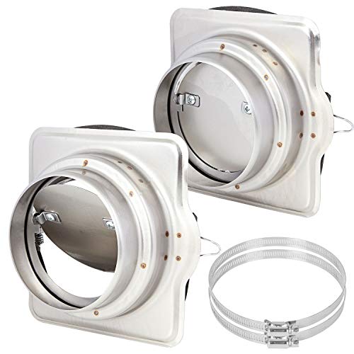 2 PCS 4" Backdraft Damper Duct Backflow Preventer, Inline Fan Vent