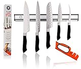 KitchenDemand Magnetic Knife Holder Bar | Durable & Easy To Install Stainless Steel Magnet Rack Strip | Storage Organizer For Knives, Kitchen Utensils & Cooking Tools | Complimentary Knife Sharpener