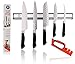 KitchenDemand Magnetic Knife Holder Bar | Durable & Easy To Install Stainless Steel Magnet Rack Strip | Storage Organizer For Knives, Kitchen Utensils & Cooking Tools | Complimentary Knife Sharpener