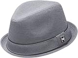 Peter Grimm Duke Fedora Hat w/ Striped Brim