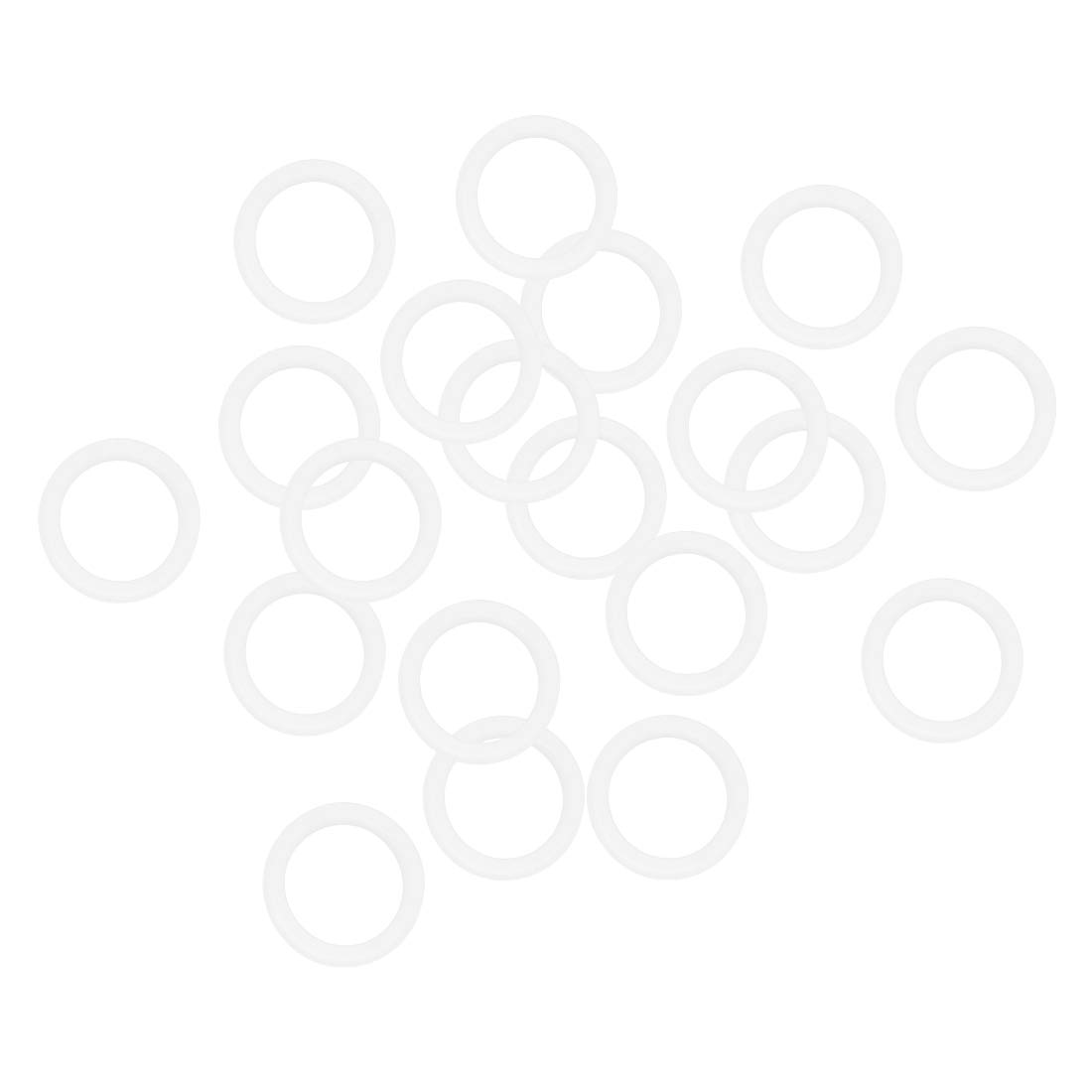 Sourcingmap Silicone O-Rings, 15mm OD 11mm ID 2mm Width VMQ Seal Gasket for Compressor Valves Pipe Repair, White, Pack of 20