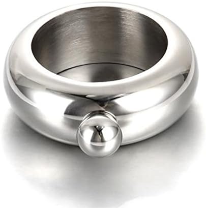 Bangle Flask 18/8 Stainless Steel Bracelet Hip Flask, Creative and Portable Wine Bottle Gift 3.5 oz silvery