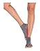 Tucketts Anklet Toeless Non-Slip Grip Socks - Anti Skid Yoga, Barre, Pilates, Home & Leisure, Pedicure - S/M - 1 pair Moli Grey/Pink Triangles