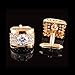 Zadaro Crystal Rhinestone mens dress shirts Cufflinks Elegant Style for Wedding Business Party 1Pair (Gold)